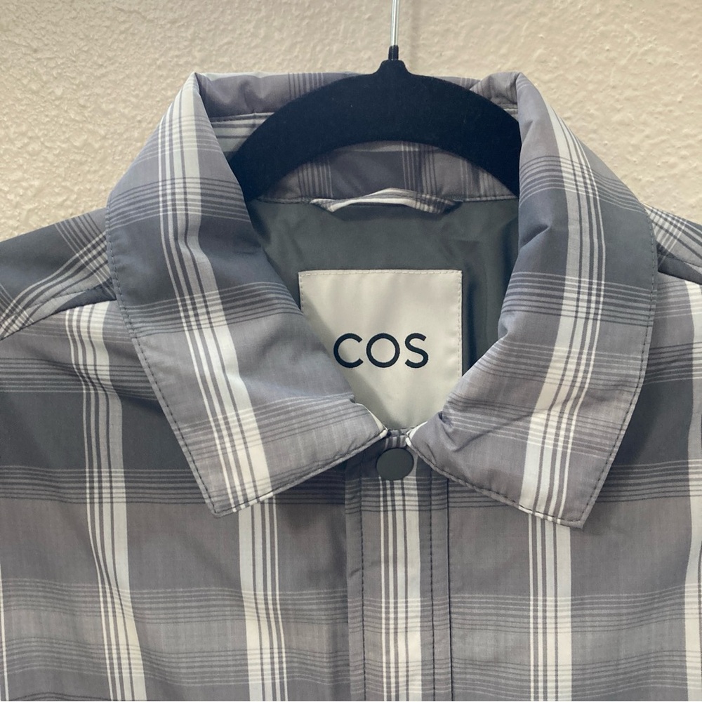 COS Gray Shirt Jacket Plaid Light  Men's size M - Picture 3 of 15